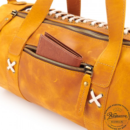 Кожаная сумка "Тайлер" (песочный крейзи)